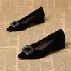 Comercio Exterior Transfronterizo Gamuza Francesa Punta Fina Corte Bajo Zapatos de Mujer Moda Otoño Tacones Altos Cómodos Rhinestone Stiletto Zapatos de Salón Mujer