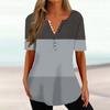 Europeo y Americano Comercio exterior nuevo para mujer transfronterizo Amazon AliExpress verano casual estampado 3D cuello en V botón manga corta camiseta