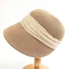 Chapéu de Palha Trançado Cor Sólida Simples de Novo Estilo com Aba Estendida para Mulheres, Chapéu Versátil de Moda Casual para Proteção Solar ao Ar Livre no Verão