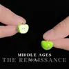 Manzana Verde de Halloween ~ Pendientes de Zirconia Estrella Mango Manzana Esmalte Gota Glaseado Estilo Ab Frescos y Divertidos Pendientes de Moda Nicho