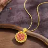 Mesmo estilo da loja de ouro, método antigo ouro de areia incrustado com diamantes bússola de moeda giratória pingente, pingente de suspensão de bússola de moeda de cobre para dinheiro giratório