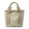 Bolsa de Lona Casual Simple Estilo Japonés para Mujer de Gran Capacidad Ligera Bolsa para Fiambrera de Oficinista Almacenamiento Multicapa Bolso de Mano Portátil