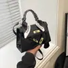 Bolsa de Mão Kelly de Couro de Crocodilo de Luxo Nova Tendência 2026 Bolsa Quadrada Pequena Transversal de Ombro Único de Couro Patente Transfronteiriça para Mulheres