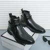 Botas de Cuero para Hombre Transfronterizas Talla 47 plus Nuevos Zapatos de Cuero para Hombre Moda Estilo Británico Zapatos de Caña Alta Tendencia Retro Botas Martin