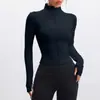 Chaqueta Deportiva de Yoga para Mujer, Manga Larga, Transpirable, con Cremallera, Ajustada, para Correr y Fitness, Estilo Europeo y Americano, Ropa Corta de Yoga