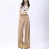 Diseño de cintura de cuadros estilo americano, pantalones casuales de pierna ancha para mujer, nueva colección primavera/otoño, corte holgado, versátiles y con una silueta fluida de pierna recta.