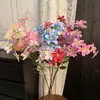 Flor Artificial con 4 Ramas, Clematis Pequeño, Decoración para Sala de Estar del Hogar, Arreglo Floral, Adorno para Entrada, Decoración de Piso para Bodas, Flor de Adorno