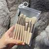 Conjunto de Pincéis de Maquiagem de 8 Peças Portátil Curto Super Macio Tamanho Viagem Iniciante Pincel de Blush Pincel de Sombra Ferramenta de Beleza