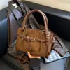 Bolso de Mano de Felpa Gamuzada para Mujer 2026 Nuevo de Moda Otoño Pequeño Nicho Retro Merade para Viajar al Trabajo Bolso de Hombro Único Cruzado