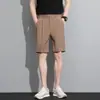 Calça Social Masculina de Verão Fina Estilo Ins com 5 Pontos Marca Tendência Solta Fluida Calça de 5 Pontos Calça Casual Masculina de Comprimento Médio