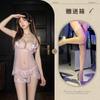 Pijama Sexy e Interessante com Renda Pen-Down Bow Mesh para Seios Pequenos, Renda Pura Sedutora, Lingerie Doce de Nova Garota