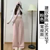 Calça Esportiva Azul Estilo Americano para Mulheres, Nova Coleção Primavera e Outono 2025, Cintura Alta, Caimento Solto, Perna Reta, Calça de Moletom Casual de Perna Larga