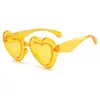 Gafas de sol con forma de corazón y montura gruesa de moda europea y americana, Gafas de sol personalizadas con forma de corazón de colores dulces, Gafas de sol peculiares de estilo callejero de celebridad de Internet