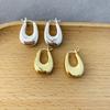 Pendientes de Moda Estilo Japonés y Coreano en Forma de U Gota de Agua con Pines de Plata 925, Pendientes Chapados en Oro de Latón Pulido de Alta Calidad
