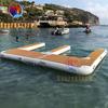 Muelle Inflable para Moto Acuática Plataforma Flotante con Amarre en Y Piscina Marina con Toldo Alfombra Antideslizante Equipo de Entretenimiento