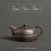 Tetera de Ocio con Esmalte de Hierro Dorado, Tetera de Cerámica de Arcilla Vieja Cocida Vintage para Una Persona, Tetera Kung Fu Individual Hecha a Mano