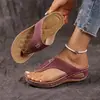Sandálias de cunha femininas modelo novo de comércio exterior Amazon transfronteiriço 2025 sola grossa salto médio chinelos de dedo moda atacado