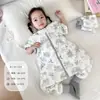 Saco de dormir de seda de morera Bibiwan de Anyang para bebés, versión gruesa de otoño e invierno, manta integrada anti-patadas de algodón puro para recién nacidos, clase A