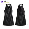 Vestido Curto de Couro com Gola Halter, Tendência da Moda Europeia e Americana, Costura Personalizada de Fábrica, Sexy Decotado nas Costas, Versátil e Estiloso