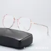 Nuevo Marco de Gafas de Moda Poligonal TR90 Estilo Coreano Retro Artístico Borde Ancho Rosa Cyber Celebrity Marco de Gafas Anti-Luz Azul