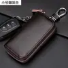 Bolsa de Chaveiro com Zíper de Grande Capacidade Gran para Homens Montada na Cintura Couro Genuíno Porta-Cartões Feminino Chaveiro Multifuncional Impermeável