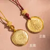 Lanyard para teléfono móvil de cobre puro Xizang, llavero colgante, femenino, Dios Amarillo de la Riqueza de Xizang, latón, dorado, joyería colgante creativa, venta al por mayor