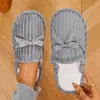 Pantuflas de Felpa de Algodón Simples Transfronterizas, Pantuflas de Invierno Cálidas con Forro de Felpa y Lazo, Pantuflas Ligeras Silenciosas para el Suelo para Uso en el Hogar