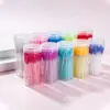 Cepillos para pestañas desechables de botella transfronterizos con mangos de cristal, cepillos en espiral, cepillos de colores para extensión de pestañas, herramientas de belleza, empaquetados individualmente