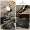 Estação Europeia Outono e Inverno Calça Masculina Grossa de Lã Lã Macia Esfoliada Quente Masculina Cinco Bolsos Reta Casual