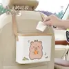 Contenedor de almacenamiento para coche Capibara Cuero Impermeable Fácil de Limpiar Caja de almacenamiento para coche Cubo de basura para coche de Caricatura Capibara