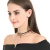 Joia Suijue Personalizada Estilo Japonês e Coreano Cordão de Couro Preto de Duas Camadas Estrela de Cinco Pontas Pingente Dourado Corrente para Clavícula Harajuku Colar com Contas Douradas