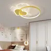 Luz para habitación infantil, creativa y única, minimalista nórdica, moderna, en forma de corazón, cálida y romántica, luz de techo LED para habitación de niña