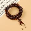 Sândalo Camadas Múltiplas Contas Empilhadas Pulseira Vestível Feminina Novo Estilo Chinês Multi-círculo Pulseira de Madeira Masculina Contas de Placa para Brincar Joias