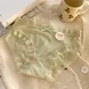 Calcinha Feminina Estilo Creme Desejo Puro 7A Algodão Puro Antibacteriano no Gancho Cintura Média Renda nas Bordas Roupa Íntima para Meninas Verão Respirável Fina