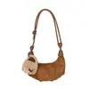 Estilo Clásico Nuevo Gamuza Diseño de Nicho Bolso de Mujer Estilo Retro Cuerno Luna Creciente Bolso de Mano Hombro Cruzado