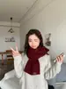 Novo Cachecol de Lã Tricotado Estilo Coreano de Cor Sólida para Outono e Inverno, Quente e Versátil, Estiloso para Proteção do Pescoço Contra o Frio