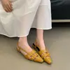 Sandalias para Mujer Chuyuji 2026 Verano Nuevas Sandalias Mula Caladas Zapatos Planos con Hebilla para Faldas