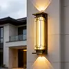 Luminária Solar de Parede Externa Lâmpada de Parede à Prova d'Água Externa para Pátio Nova Iluminação de Tira Foco para Pilar de Portão de Vila Estilo Chinês