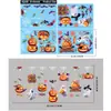 Decorações de Halloween aranha fantasma adesivos eletrostáticos arranjo de cena de vitrine de shopping abóbora morcego adesivos de vidro