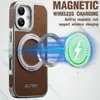 Funda para iPhone 18 Pro Max con Carga Inalámbrica, Succión Magnética, Soporte Giratorio 360°, Hebilla de Anillo, Funda de Cuero