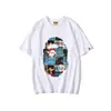 2025 Transfronterizo Amazon Ins Marca de Moda Impresión 3D Cabeza de Tiburón Gorila Manga Corta Holgada Casual Camiseta Dropshipping