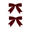 Acessórios de Cabelo de Princesa Doce Acabados Novos Transfronteiriços Fita de Veludo Vinho com Laço Acessórios de Fita para Decoração de Árvore de Natal