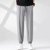 Calças casuais masculinas ultrafinas elásticas de seda gelada, calças esportivas largas de verão, plus size, calças da moda para todos os tipos de uso, de secagem rápida