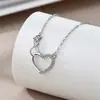 Collar Estilo Coreano Plata de Ley 999 Forma de Corazón Figura de Ocho para Mujer, Cadena para Clavícula con Forma de Corazón de Lujo Ligero Nicho Joyería con un Toque de Alta Gama