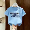 Camiseta de algodón puro de manga corta para niñas, nuevo estilo de verano 2026, prenda de verano holgada y versátil para niños mayores, top de media manga moderno de Instagram