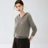 Nova coleção outono e inverno: suéter de cashmere feminino grosso, cor sólida, com capuz, peça de tricô externa de corte solto e moletom