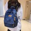 Atacado nova moda simples tendência mochila grande capacidade durável denim saco faculdade Senior high school junior high school student bag