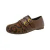 Zapatos de mujer estilo Birkenstock de cobertura total con punta dividida retro, nueva colección otoño 2026, zapatos planos casuales de cuero Mary Jane de punta poco profunda
