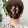 Pinza para el cabello de estilo coreano Half-tie Versátil Elegante Horquilla con Pedrería Dulce Flor Mediana Rastreo de Cabello de Madre Tocado Accesorios para el Cabello