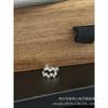 301 Aretes Coreanos Estilo Geométrico Desplazado de Círculo Pequeño con Incrustaciones de Pedrería Plata Brillante Refrescante y Pulcro Y4-13